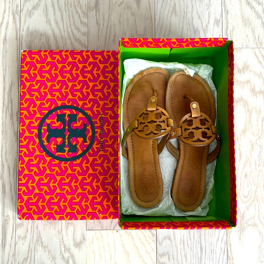 Tory Burch Miller Royal Tan Sandals 8.5
